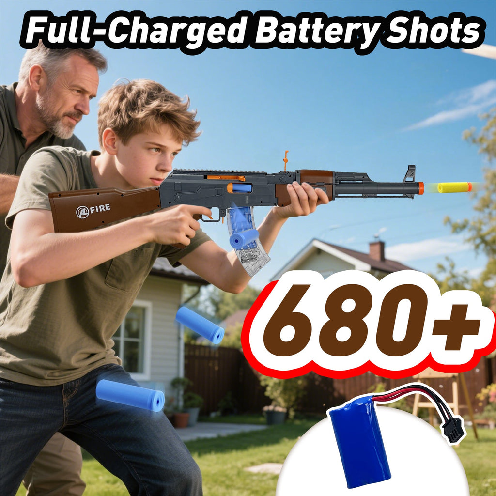 AK Tactical Battle Blaster – Dual Mode Power, 680+ Shots, Built for Backyard Combat